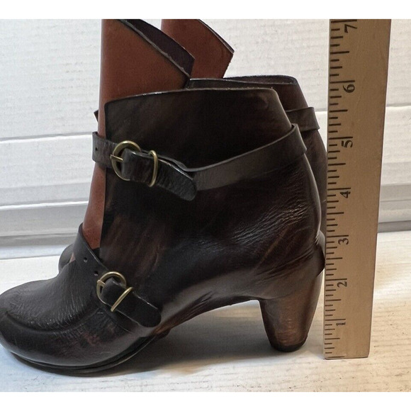 Munoz Vrandecic Handmade Wood Heel Leather Heels Shoes Euro Sz 37 US 6.5 - Picture 5 of 12